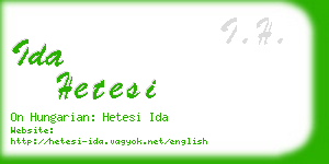 ida hetesi business card